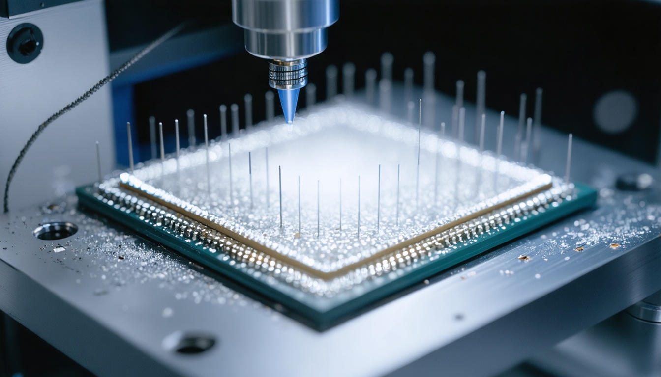Semiconductor probe testing station with wafer under test